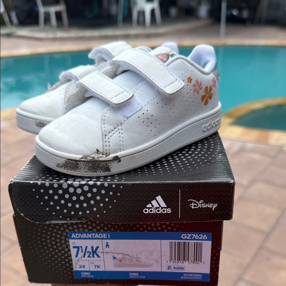 Adidas Kids White and Floral Sneakers